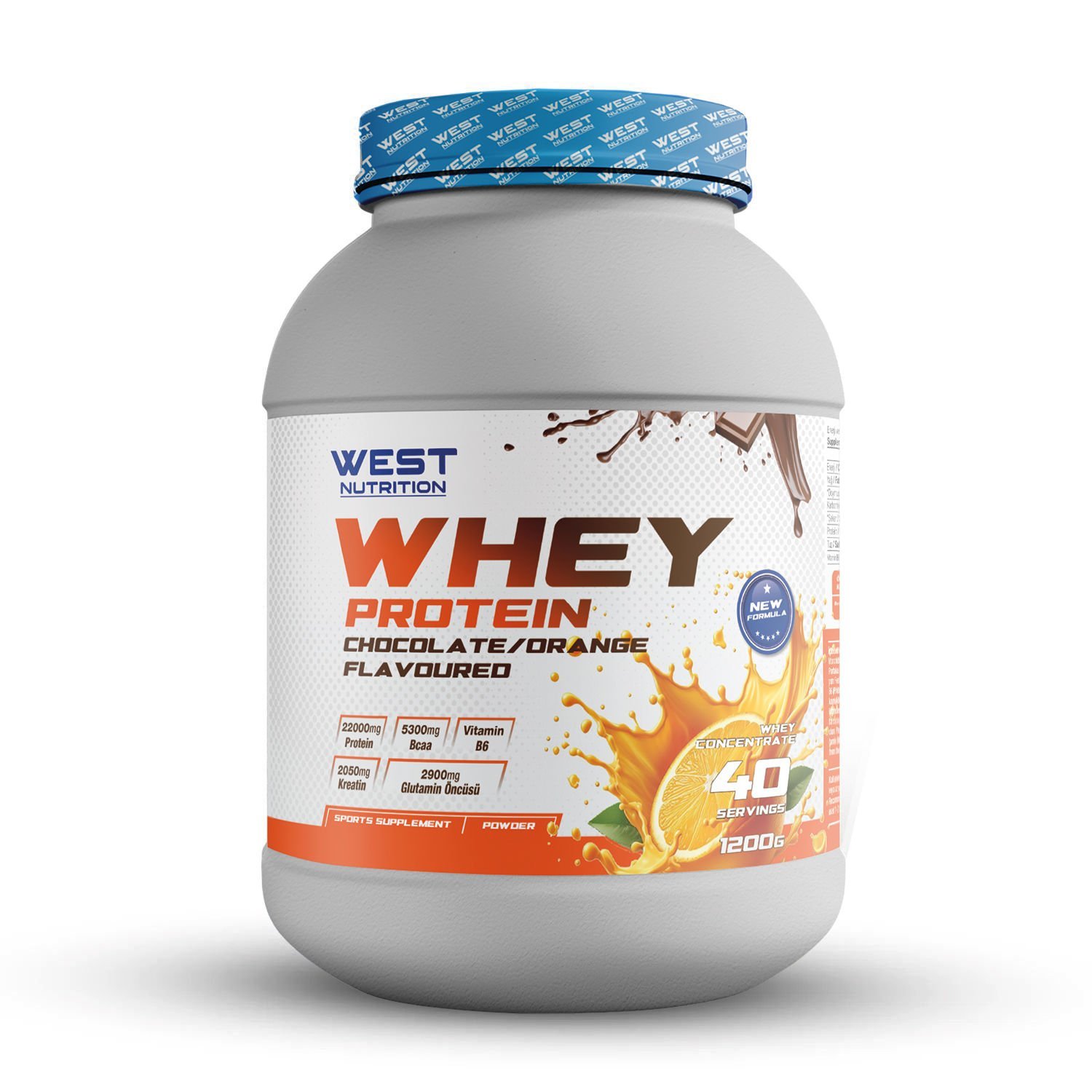 Whey Protein Tozu 1200 gram 40 Servis Çikolata&Portakal Aromalı