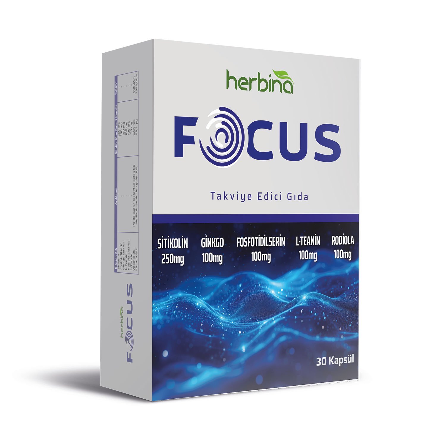 Focus Sitikolin Fosfotidilserin Ginkgo Teanin 30 Kapül