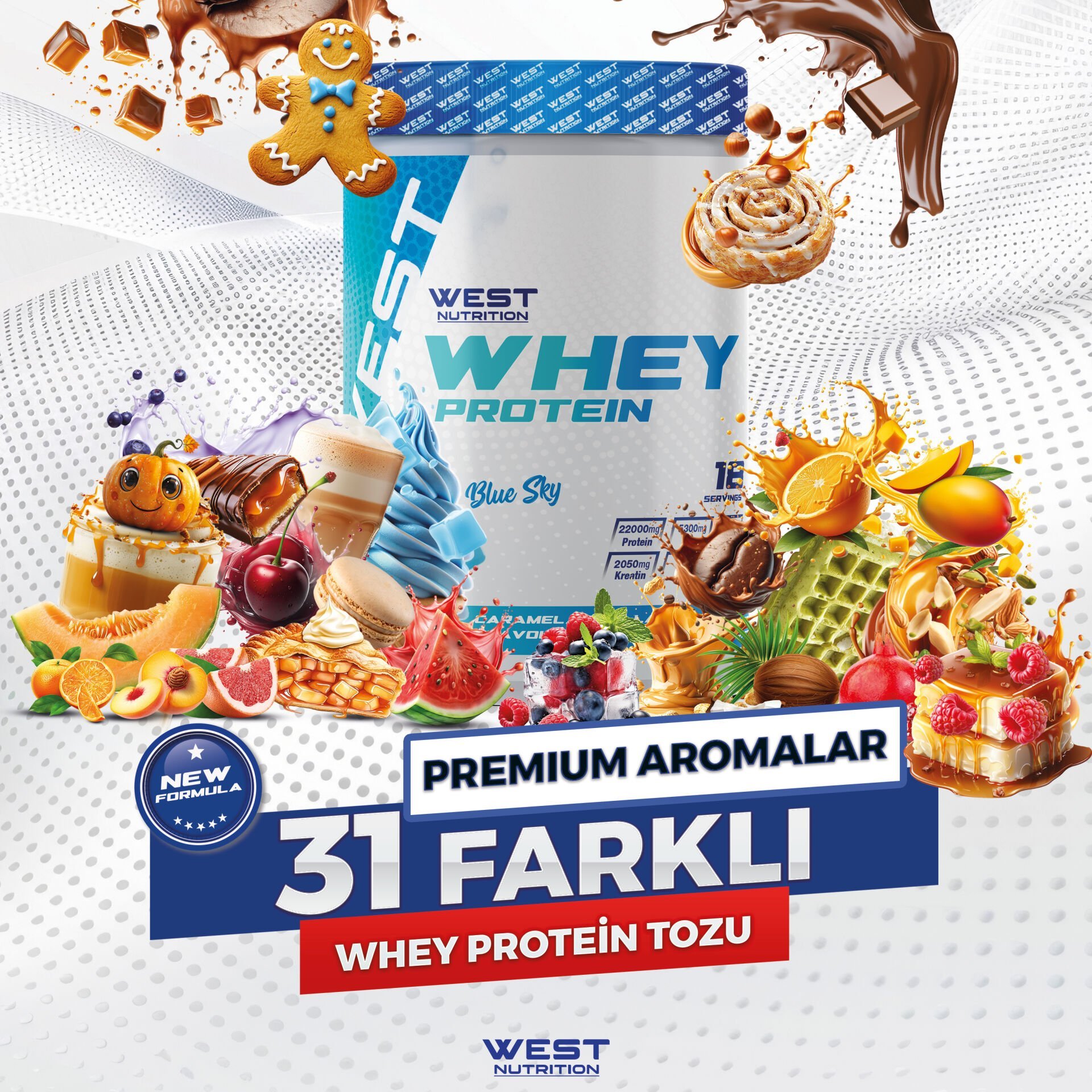 Whey Protein Tozu 540 gr 18 Servis Efsane Aromalar Fırsat