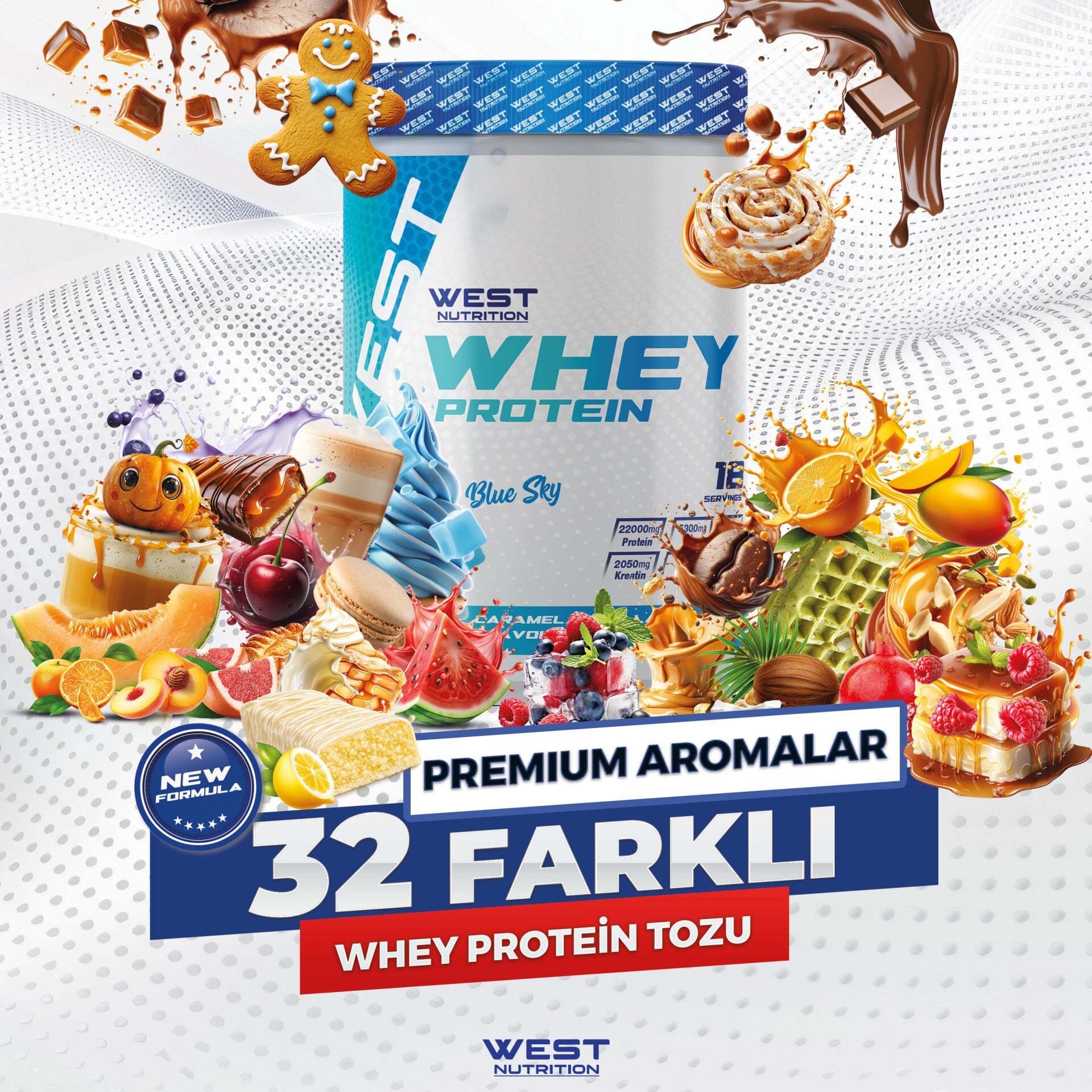 Whey Protein Tozu 540 gr 18 Servis Efsane Aromalar Fırsat