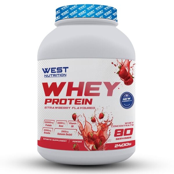 Whey Protein Tozu 2400 gr 80 Servis Çilek Aromalı