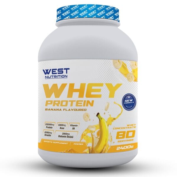 Whey Protein Tozu 2400 gr 80 Servis Muz Aromalı