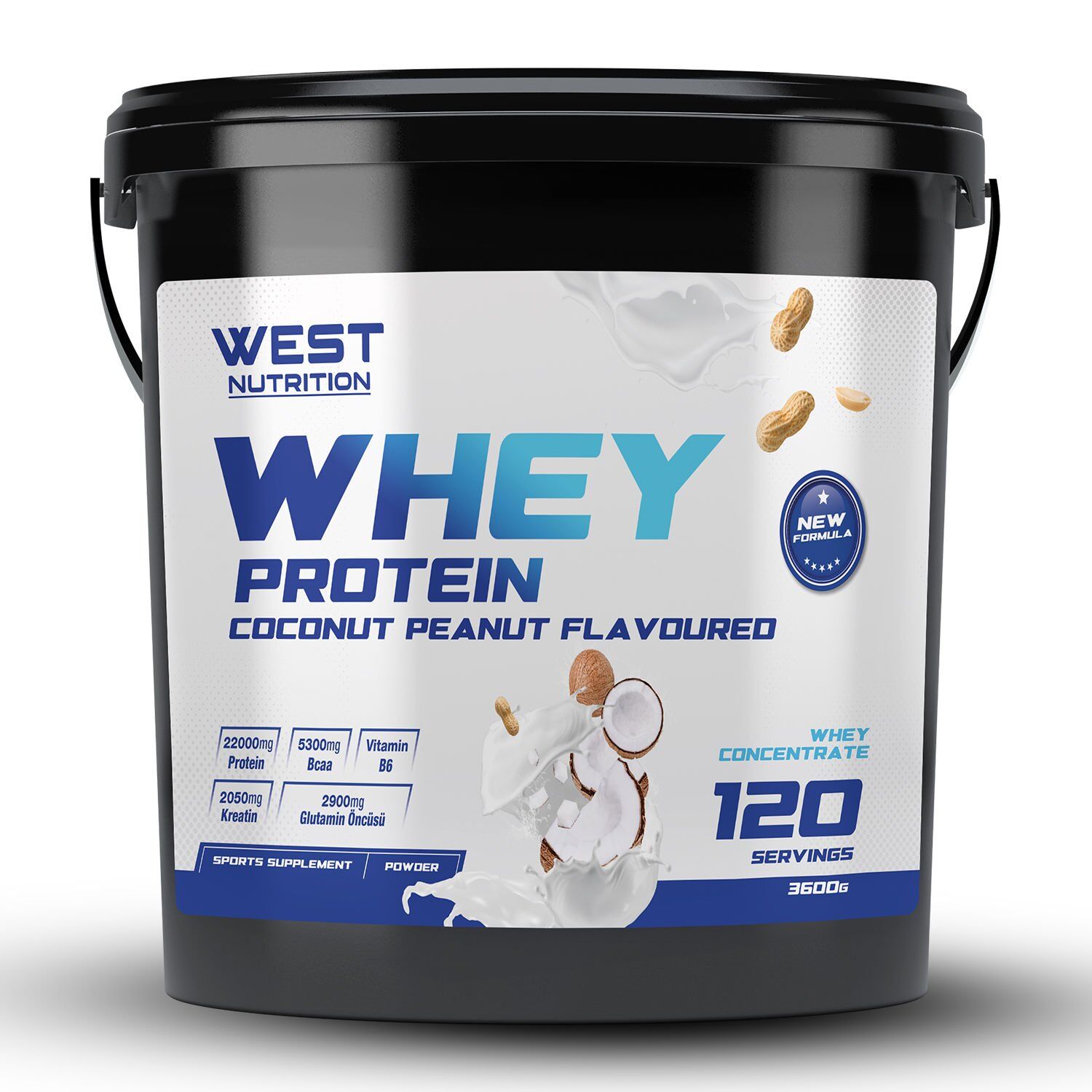 Whey Protein Tozu 3600 gr 120 Servis Hindistan Cevizi
