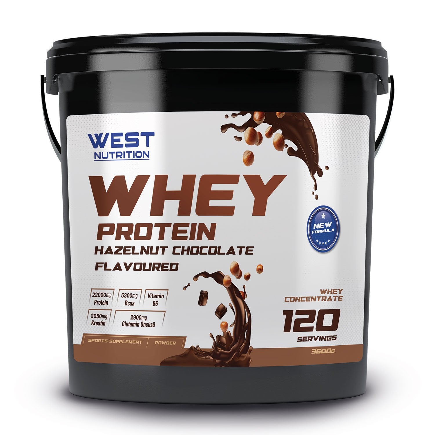 Whey Protein Tozu 3600 gr 120 Servis Fındık&Çikolata